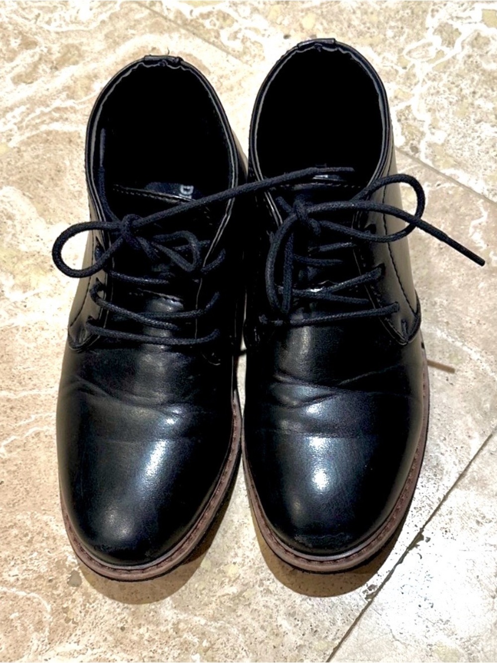 Black Leather Kid’s Shoes